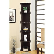 Corner Shelf Wooden Bookcase, Brown