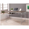 Sleek And Elegant Writing Desk With Shelf, Gray