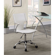 Contemporary Styled Mid-back Office Chair, White-Chrome