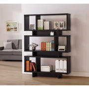 Contemporary Geometrically Designed Reversible Bookcase, Brown