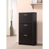 Sophisticated Wooden Shoe Cabinet With 3 Drawers, Black