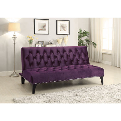 Traditional Style Couch Bed, Purple