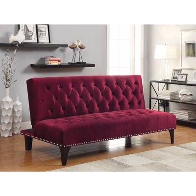 Traditional Style Couch Bed, Red