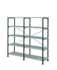 Contemporary Style Wood and Metal Open Bookcase, Gray