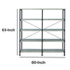 Contemporary Style Wood and Metal Open Bookcase, Gray