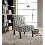 Rustically Charmed Accent Chair, Blue-Beige