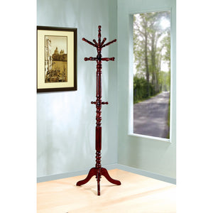 Old-Style Wooden Coat Rack With Spining Top, Brown