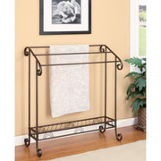 Freestanding Metal Towel Rack, Dark Bronze