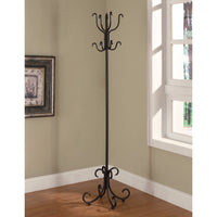 Traditional Metal Coat Rack, Black