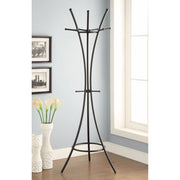 Contemporary Metal Coat Rack With Rubber Tips, Black