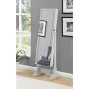 Beautiful  Jewelry Cheval Mirror  With Interior Storage, Gray