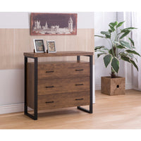 Rectangular Wooden Accent Cabinet With 3 Drawers, Brown