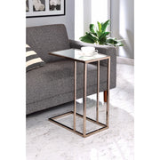 Stylish Clear Glass Top Snack Table With Chrome Legs