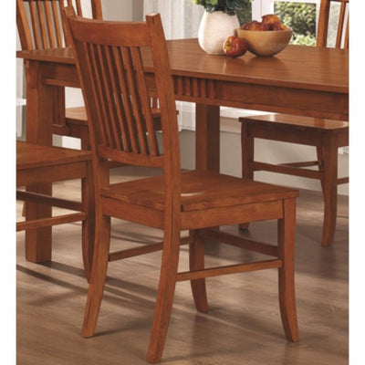 Mission Style Wooden Side Chair, Brown, Set of 2