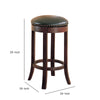 Contemporary 29" Swivel Bar Stool with Upholstered Seat, Brown ,Set of 2