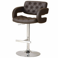 Comfortable Adjustable Height Barstool, Brown