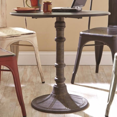 Round Transitional Metal Bistro Dining Table, Bronze
