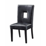 Contemporary Dining Side Chair with Upholstered Seat and Back, Black, Set of 2