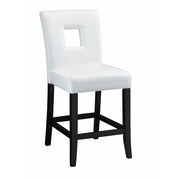 Casual Counter Height Chair with Vinyl Cushion, White, Set of 2