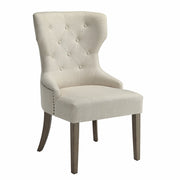 Luxurious And Comfy Button Tufted Dining Chair, Beige