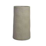 Roughly Textured Ceramic Column Vase, Cream