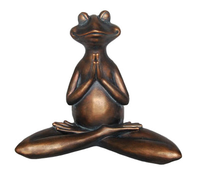 Notably Amusing Decorative Resin Yoga Frog, Copper