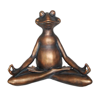 Ideally Peculiar Decorative Resin Yoga Frog, Copper