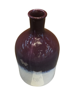 Stylish Decorative Ceramic Vase, Purple & White