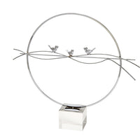 Nature Inspired Birds On Stand Decor, Silver