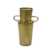 Intriguingly Classic Metal Dimple Texture Vase, Gold