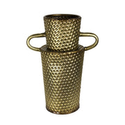 Downrightly Imposing Metal Dimple Texture Vase, Gold