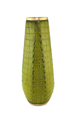 Beautiful Polyresin Alligator Skin Vase, Light Green