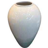 Decorative Ceramic Vase, White And Green