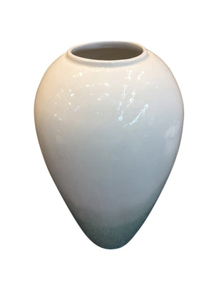 Decorative Ceramic Vase, White And Green