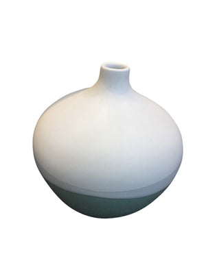 Simply Stylish Decorative Ceramic  Vase,  White And Green