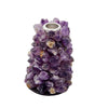 Splendid Metal Candle Holder With Agate, Purple