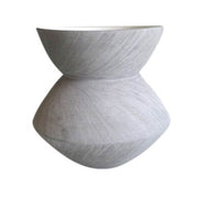 Contemporary Style Ceramic Angular Scratch Vase, Gray