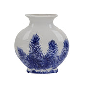 Beautifully Designed Ceramic Fern Vase, Blue And  White