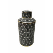 Splendid Ceramic Covered Jar, Black And White