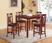 Elegant Counter Height Set, Cherry & Chocolate Brown, 5 Piece Pack