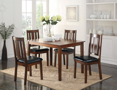 Stylish Wooden Dining Set, Black & Brown, 5 Piece set