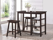 Spacious Counter Height Set, Walnut Brown, 3 Piece Pack