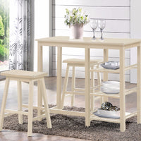 Spacious Counter Height Set, White, 3 Piece Pack