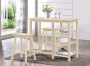 Spacious Counter Height Set, White, 3 Piece Pack