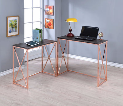 Desk Set Comprising 2 Pieces, Weathered Dark Gray & Copper