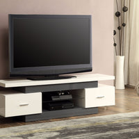 Stylish TV Stand, White & Gray