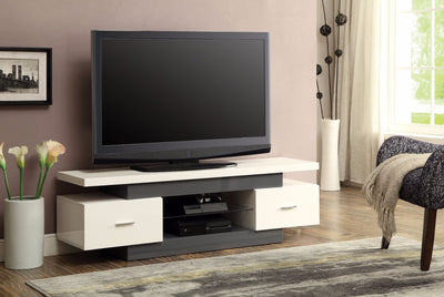 Stylish TV Stand, White & Gray