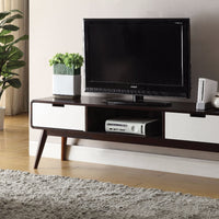 TV Stand, Espresso & White