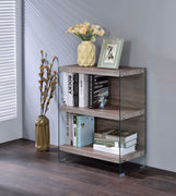 Spacious Bookshelf, Clear Glass & Light Brown