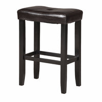 Wooden Counter Height Stool (Set-2), Espresso Brown & Black
